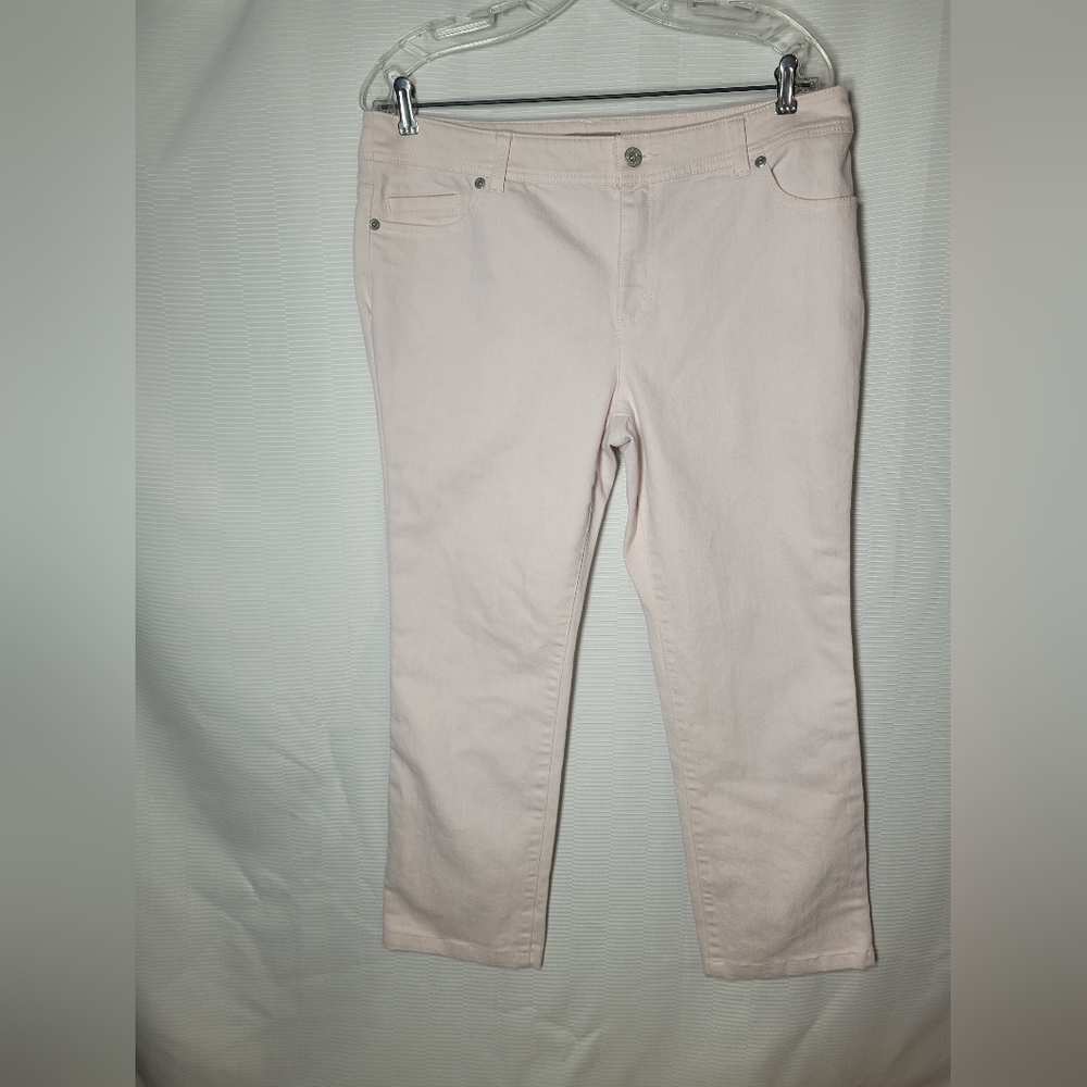 Chico's Pastel Blush Pink 1.5 Short Jeans Straight Leg